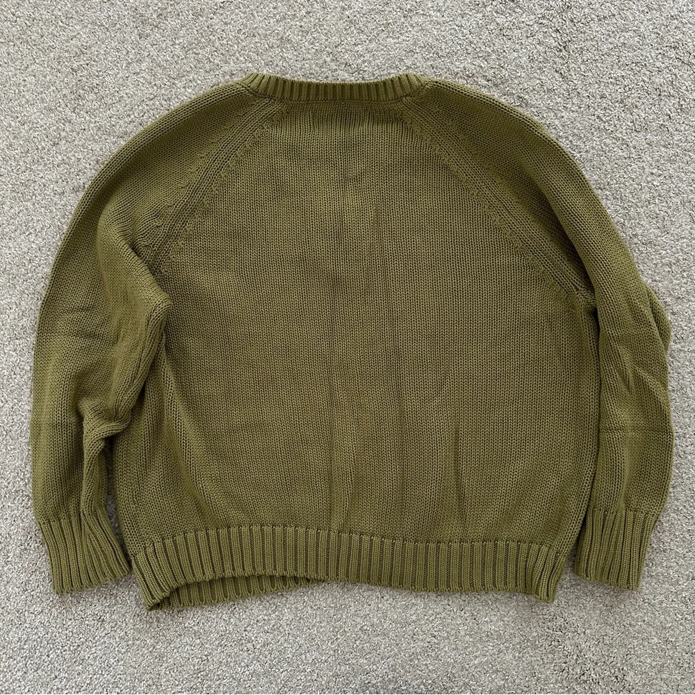 Tradlands Olive Green Cotton Henley Sweater - Picture 5 of 5